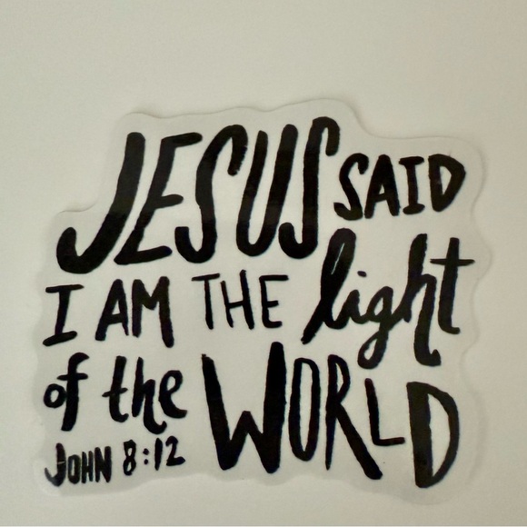 ⚪️John 8:12 Bible Verse Biblical Vinyl Sticker Decal - Picture 1 of 2